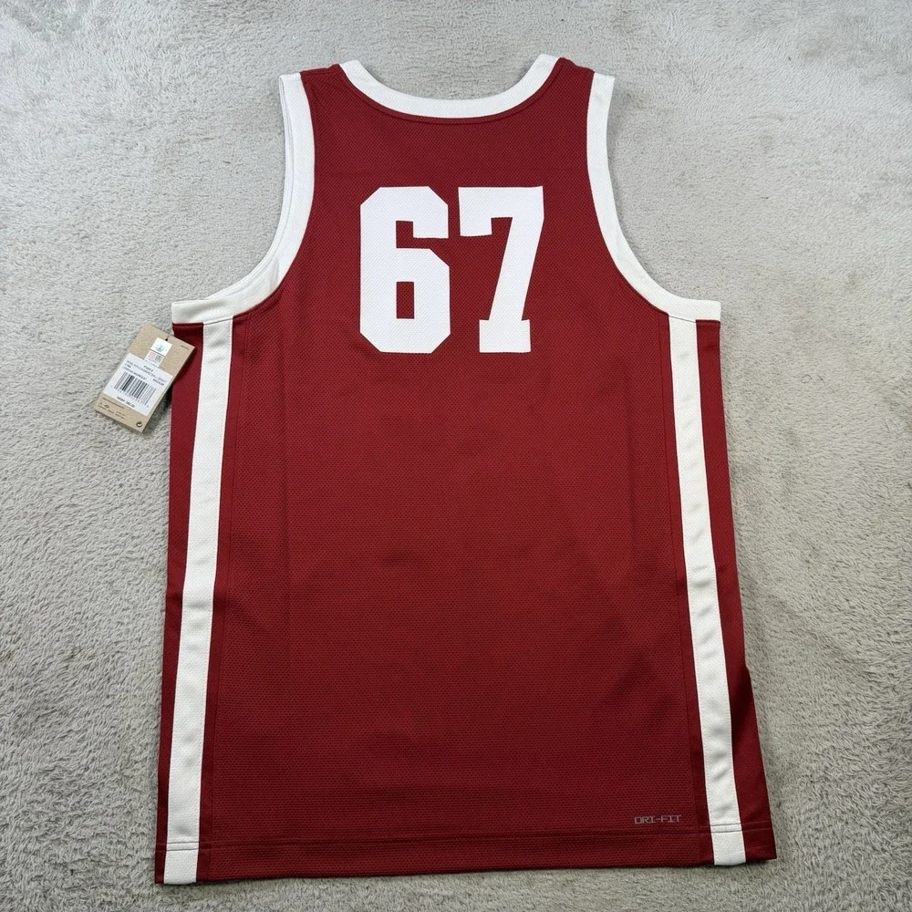 Morehouse Maroon Tigers Jersey Mens Medium Air Jordan Red Basketball Mesh #67